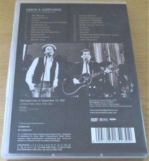 SIMON AND GARFUNKEL The Concert in Central Park DVD