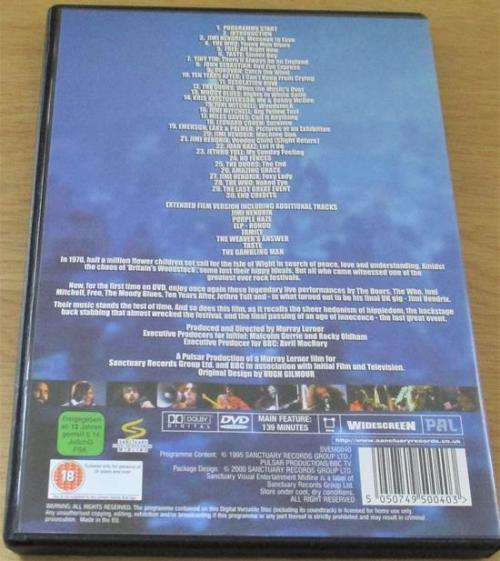 MESSAGE OF LOVE The Isle of Wight Festival The Movie DVD