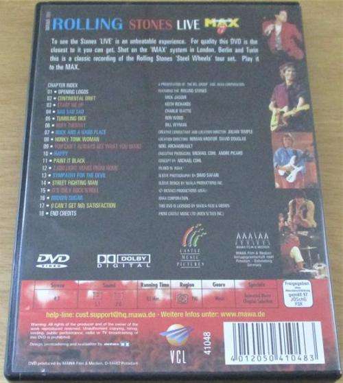 THE ROLLING STONES Live at the Max DVD
