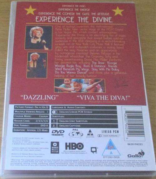 BETTE MIDLER Diva Las Vegas Experience the Divine DVD