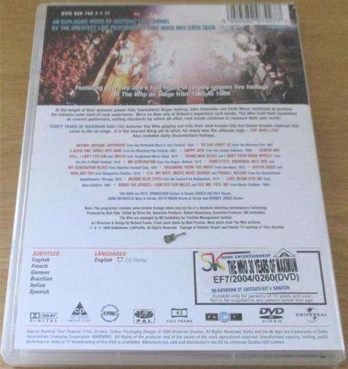 THE WHO Thirty Years of Maximum R&B Live DVD
