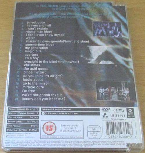 THE WHO Live at the Isle of Wight Festival 1970 DVD