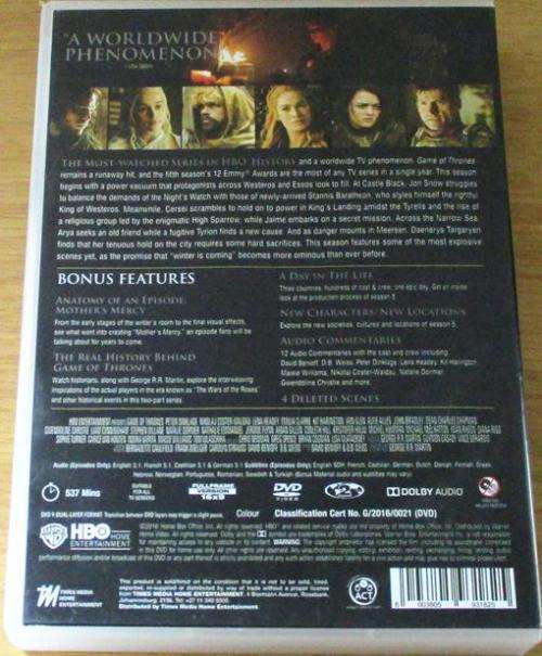 GAME OF THRONES The Complete Fifth Season DVD [DVD BOX 3]