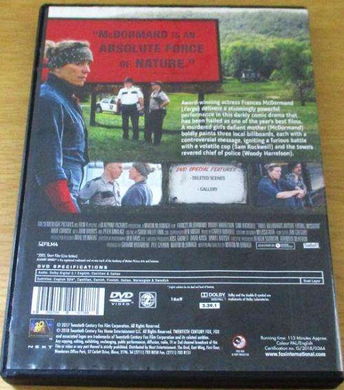 CULT FILM: THREE BILLBOARDS OUTSIDE EBBING MISSOURI Woody Harrelson DVD [DVD BOX 7]