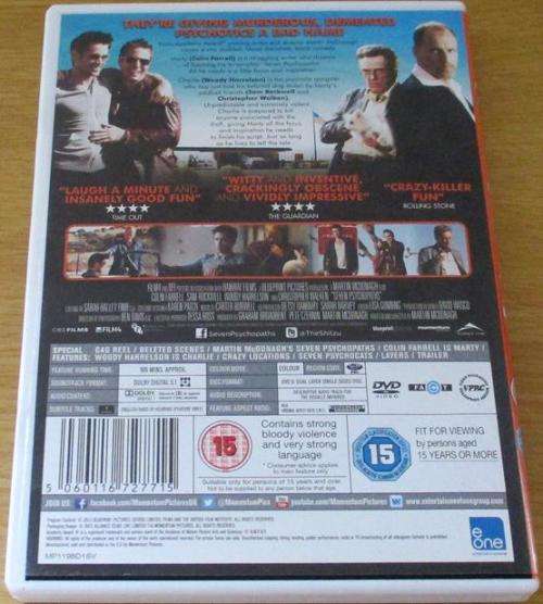 CULT FILM: SEVEN PSYCHOPATHS Colin Farrell Woody Harrelson Christopher Walken DVD [DVD BOX 7]