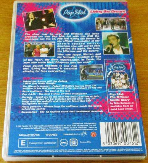 POP IDOL Living the Dream DVD