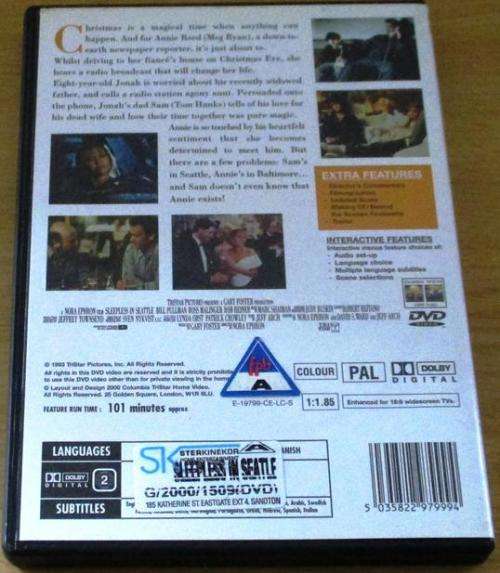 CULT FILM: SLEEPLESS IN SEATTLE Tom Hanks Meg Ryan  [DVD BOX 8]