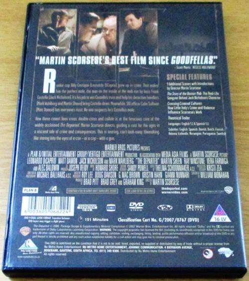 CULT FILM: THE DEPARTED matt Damon Leonardo Dicaprio Jack Nicholson  [Shelf D2]