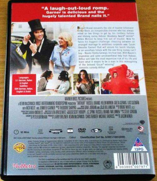 CULT FILM: ARTHUR Russell Brand Jennifer Garner  [DVD Box 14]