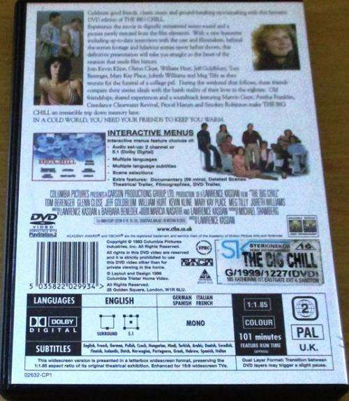 CULT FILM: THE BIG CHILL  [DVD Box 14]