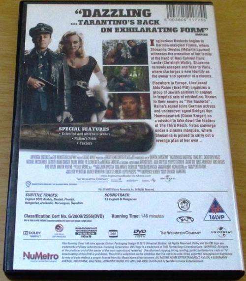 CULT FILM: INGLOURIOUS BASTERDS  Brad Pitt [DVD Box 14]