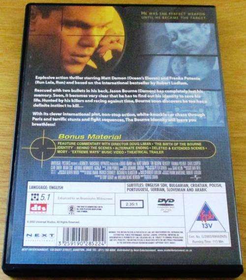 CULT FILM: THE BOURNE IDENTITY Matt Damon [DVD Box 14]