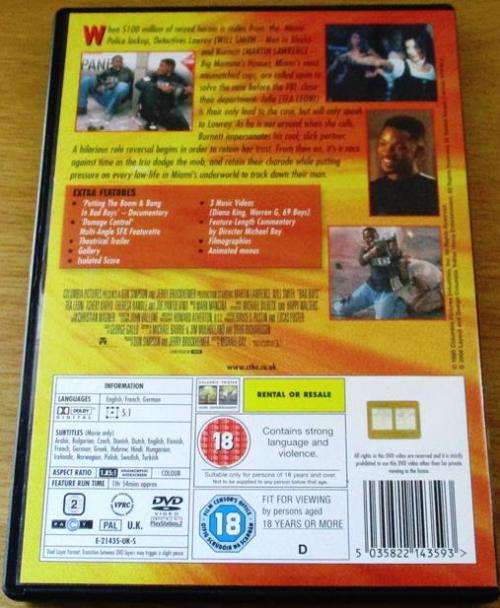 CULT FILM: BAD BOYS Martin Lawrence Will Smith [DVD Box 15]