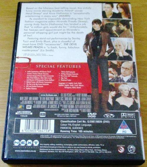 CULT FILM: THE DEVIL WEARS PRADA Meryl Streep Anne Hathaway [DVD Box 15]