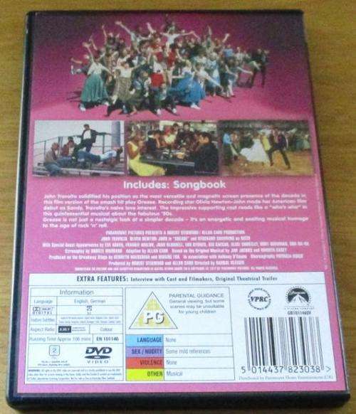 CULT FILM: GREASE John Travolto Olivia Newton John  [DVD Box 15]