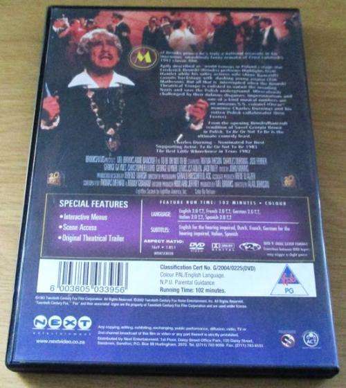 CULT FILM: TO BE OR NOT TO BE Mel Brooks   [DVD Box 15]