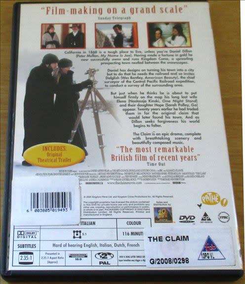 CULT FILM: THE CLAIM  [DVD Box 13]