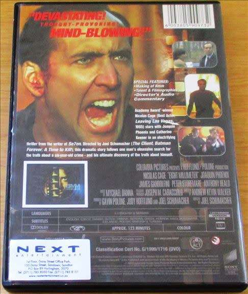 CULT FILM: 8 MM Nicolas Cage [DVD Box 13]