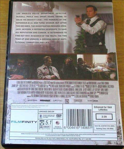 CULT FILM: CITY OF LIES Johnny Depp Forest Whitaker [DVD Box 13]