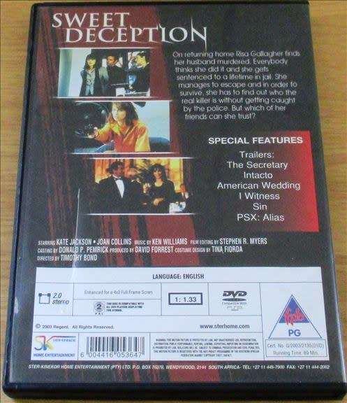 CULT FILM: SWEET DECEPTION Kate Jackson Joan Collins  [DVD Box 12]