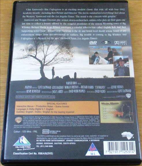 CULT FILM:  THE UNFORGIVEN   [DVD Box 12]