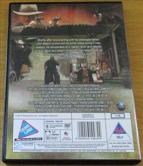 CULT FILM:  DAWN RIDER Christian Slater Donald Sutherland [DVD Box 12]