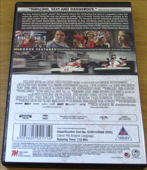 CULT FILM: RUSH Chris Hemsworth  [DVD Box 12]