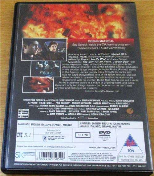 CULT FILM: THE RECRUIT Al Pacino Colin Farrell  [DVD Box 15]