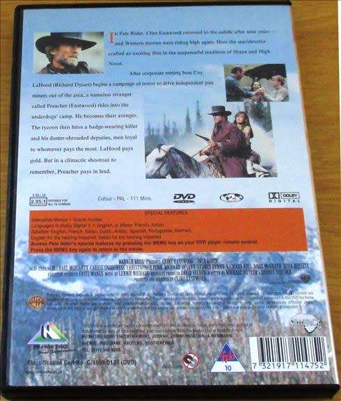 CULT FILM: PALE RIDER Clint Eastwood [DVD Box 12]
