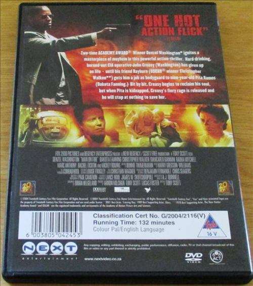 CULT FILM: MAN ON FIRE Denzel Washington [DVD Box 15]