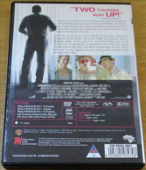 CULT FILM: MATCHSTICK MEN Nicolas Cage [DVD Box 11]