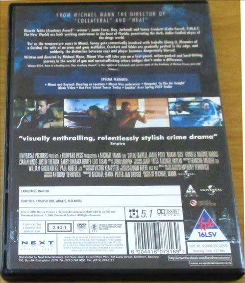 CULT FILM: MIAMI VICE Colin Farrell Jamie Foxx [DVD Box 11]