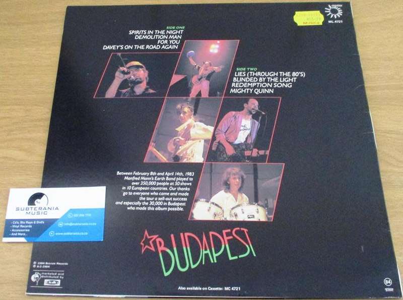 MANFRED MANN`S EARTH BAND Budapest LP VINYL RECORD