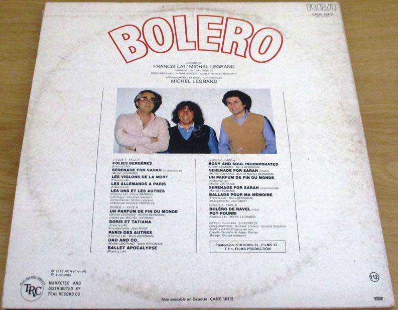 BOLERO O.S.T.  LP VINYL RECORD