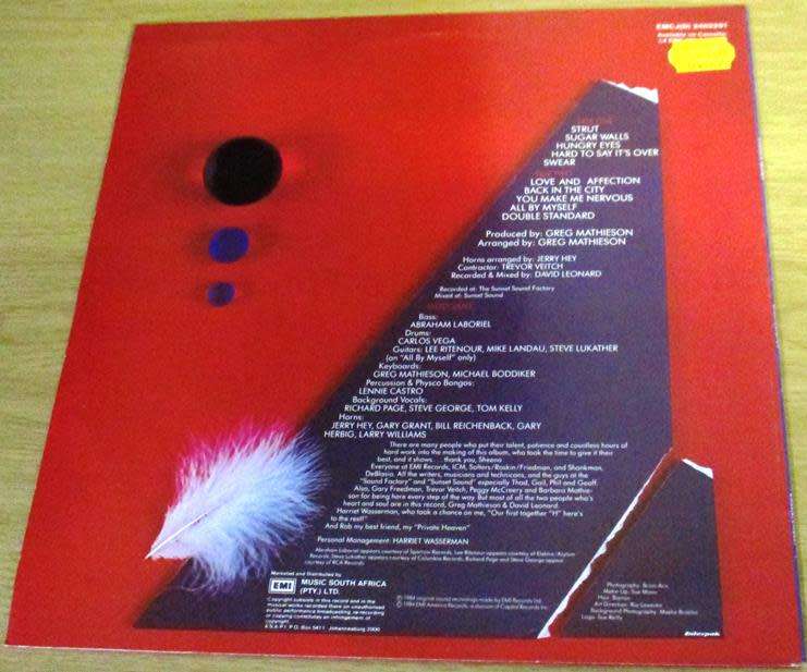 SHEENA EASTON A Private Heaven LP VINYL RECORD