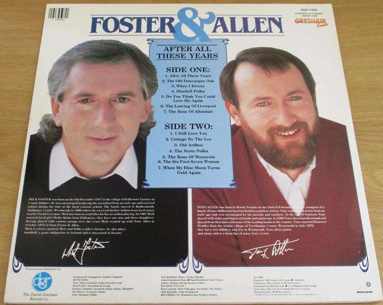 FOSTER & ALLEN After All These Years LP VINYL RECORD