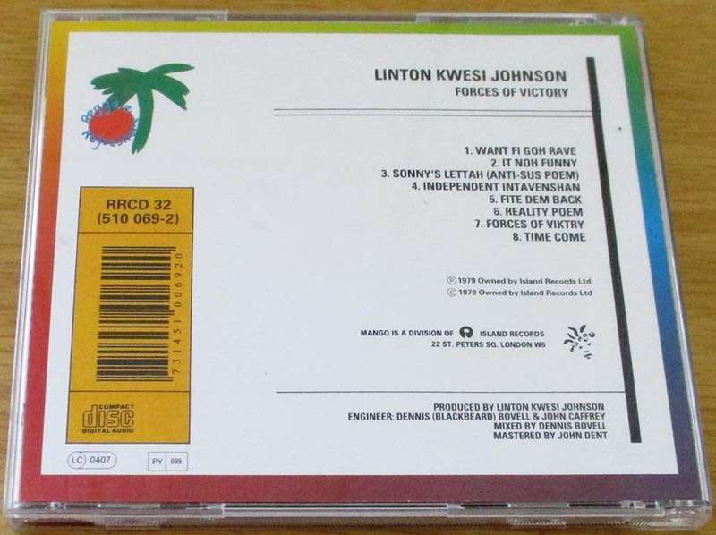 LINTON KWESI JOHNSON Force of Nature CD [Shelf A]
