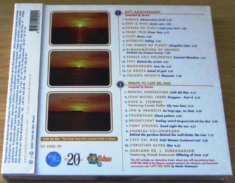 CAFE DEL MAR 1980-2000 20th Anniversary 2xCD Unique digipak [msr last shelf]
