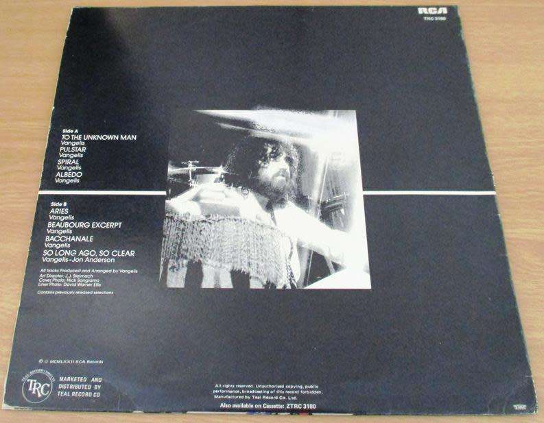 VANGELIS To the Unknown Man LP VINYL RECORD