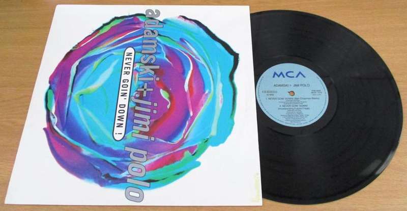 12` Maxi Dance Single: ADAMSKI + JIMI POLO Never Goin` Down 4 Track 12` VINYL RECORD [ACID HOUSE]