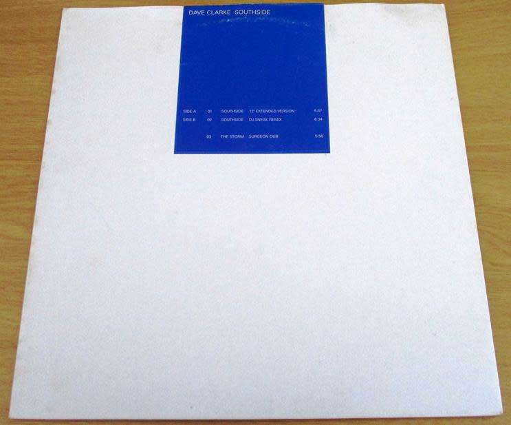 12` Maxi Dance Single: DAVE CLARKE Southside CLEAR BLUE SPLATTER 3 track 12` VINYL RECORD [TECHNO]