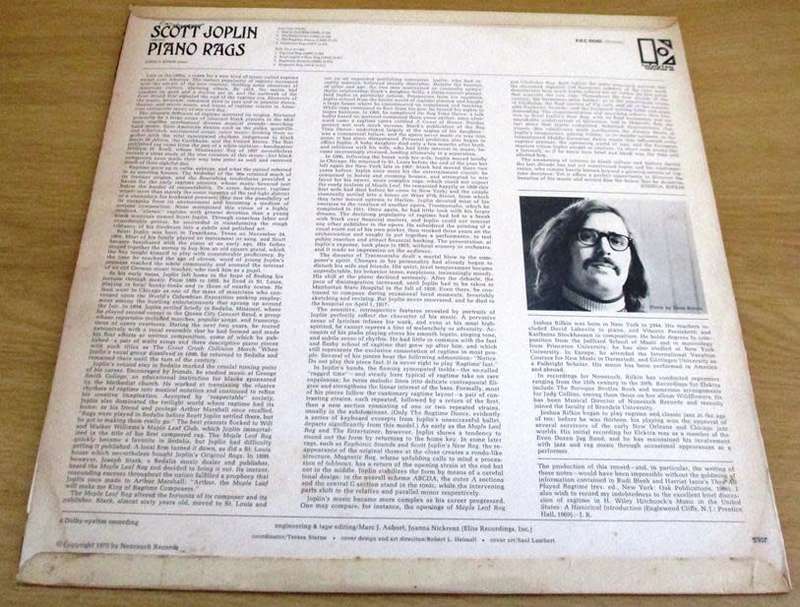SCOTT JOPLIN Piano Rags LP VINYL RECORD