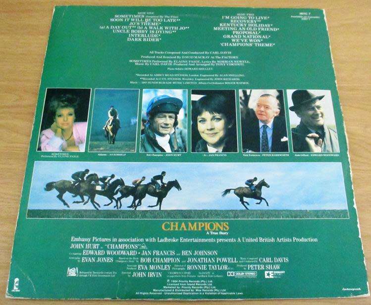 CHAMPIONS A True Story O.S.T. LP VINYL RECORD