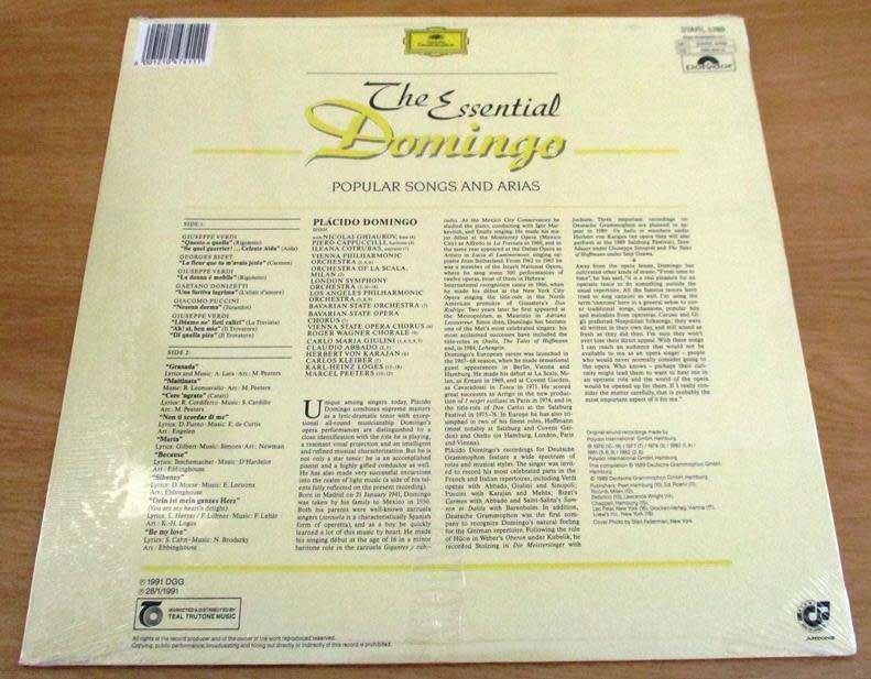 THE ESSENTIAL DOMINGO Popular Songs and Arias LP VINYL RECORD *sealed*