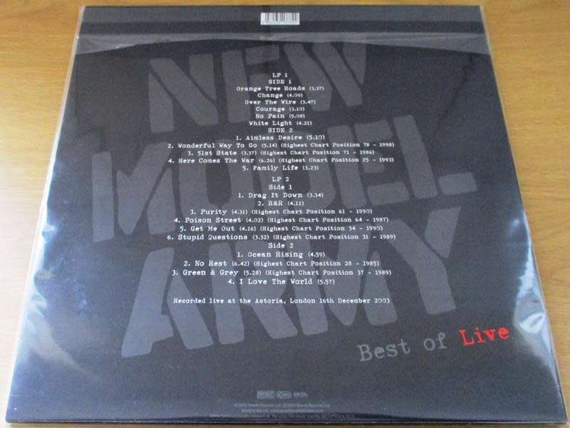 NEW MODEL ARMY Best of Live 2xLP + DVD VINYL Record