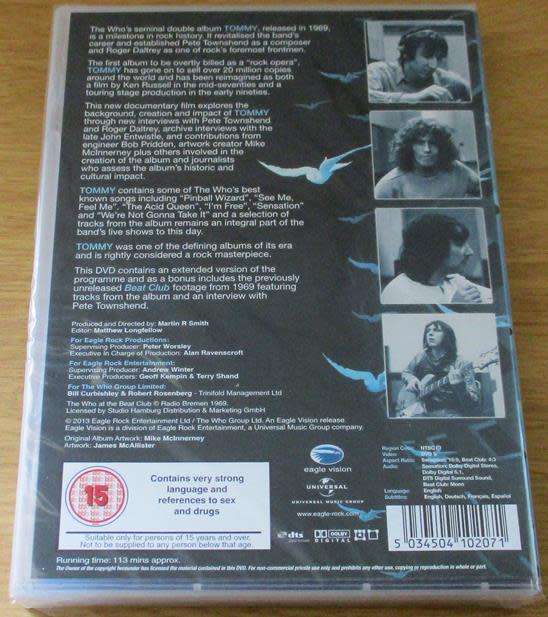 THE WHO Sensation The Story of Tommy DVD