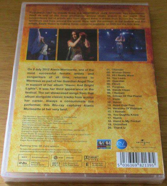 ALANIS MORISSETTE Live at Montreux 2012 DVD