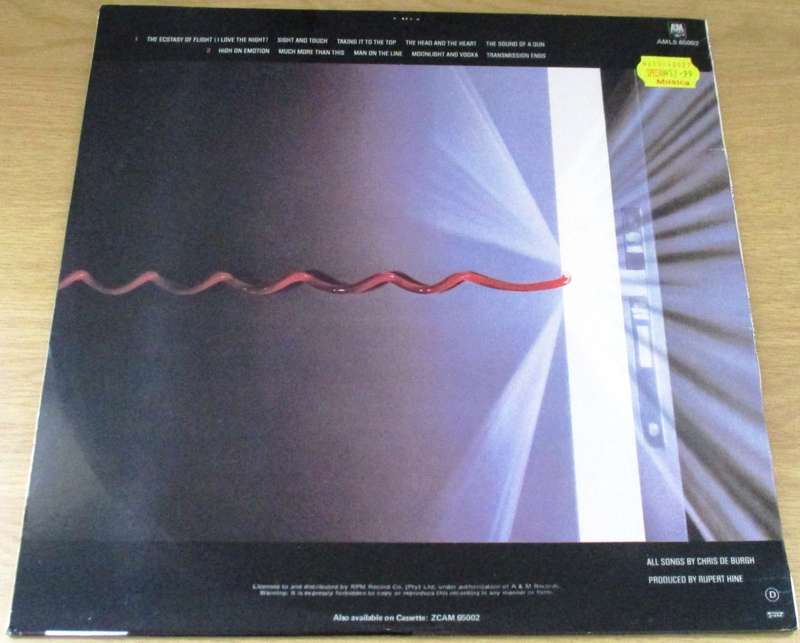 CHRIS DE BURGH Man on the Line LP VINYL RECORD