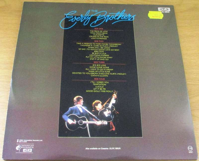 THE EVERLY BROTHERS Reunion Concert Live at the Royal Albert Hall 1983 2xLP VINYL RECORD
