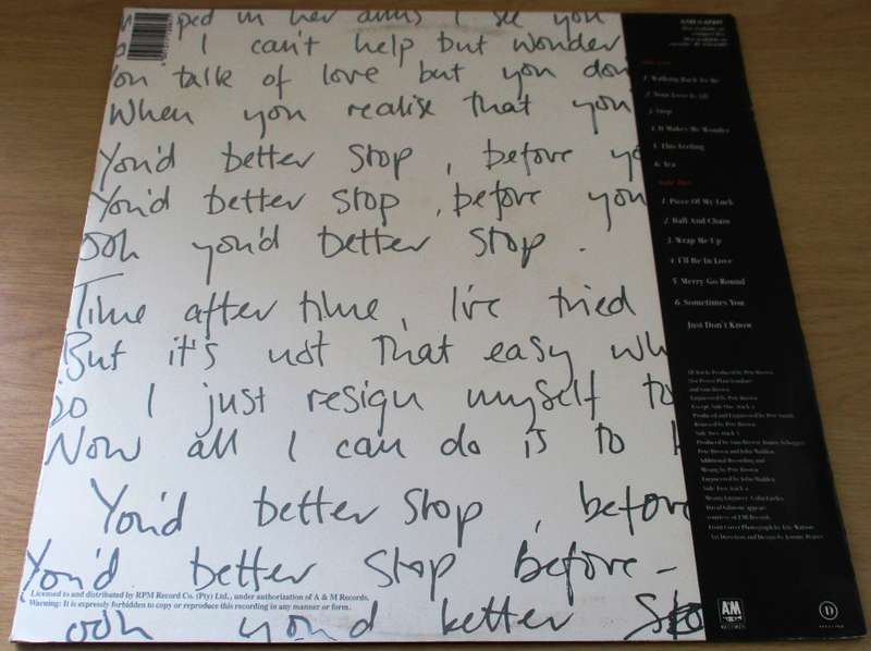 SAM BROWN Stop! LP VINYL RECORD